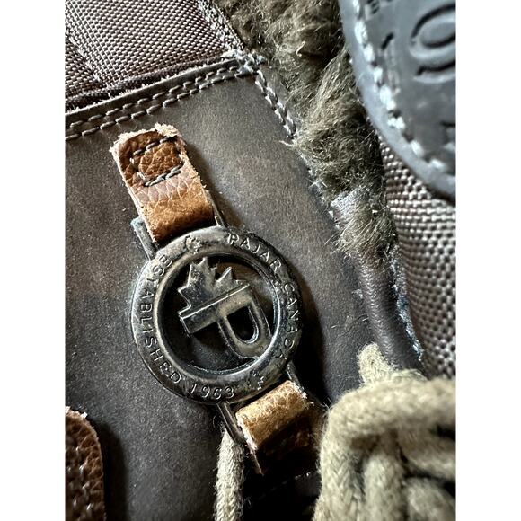 Pajar Phyllis Brown Leather Faux Fur Tall Winter Lace Up Snow Boots Women's 10 - Picture 13 of 16